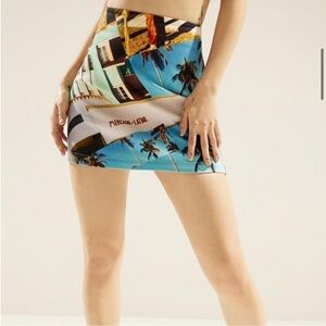 NWOT Desigual x Esteban Cortazar South Beach-print Mini Skirt small
